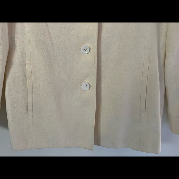 TALBOTS WOMEN IRISH LINEN CREAM JACKET - Picture 5 of 16